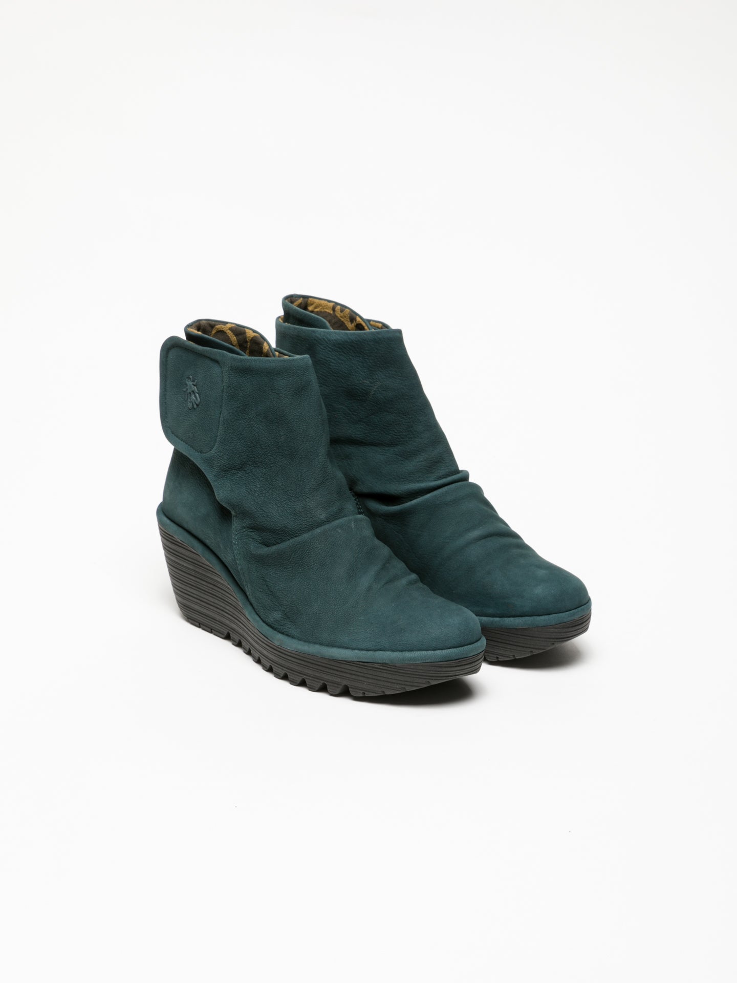 Fly London Green Velcro Ankle Boots